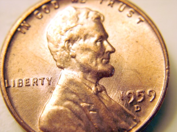 1959-D-Lincoln-Memorial-Cent---Nice-Size-Die-Crack-On-Obverse